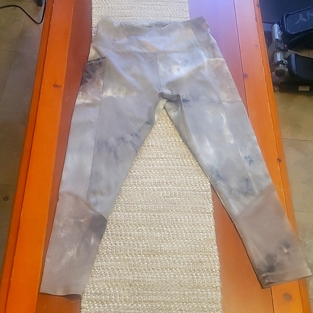 Tan printed workout leggings